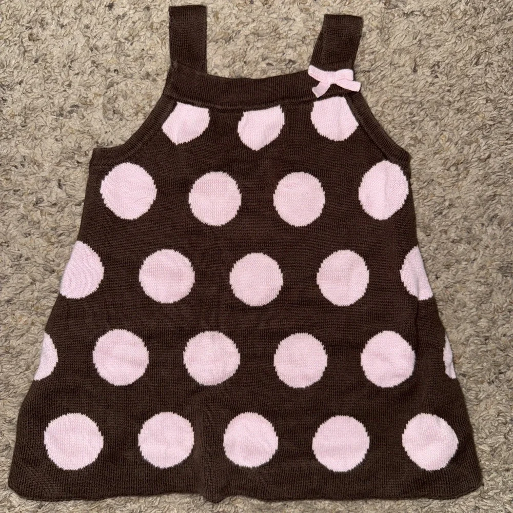 Gymboree Sweeter Than Chocolate 6-12 Months Brown Polka‎ Dot Sweater Dress